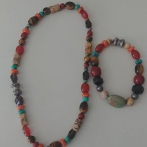 Carolyn Pollack multi gem necklace and bracelet